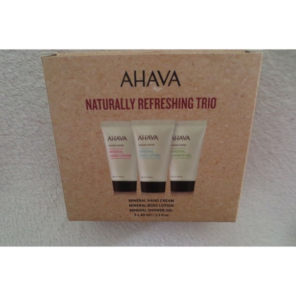 Ahava Naturally Refreshing Trio Travel Set Mineral Hand Cream /Lotion/Gel New - Picture 4 of 5